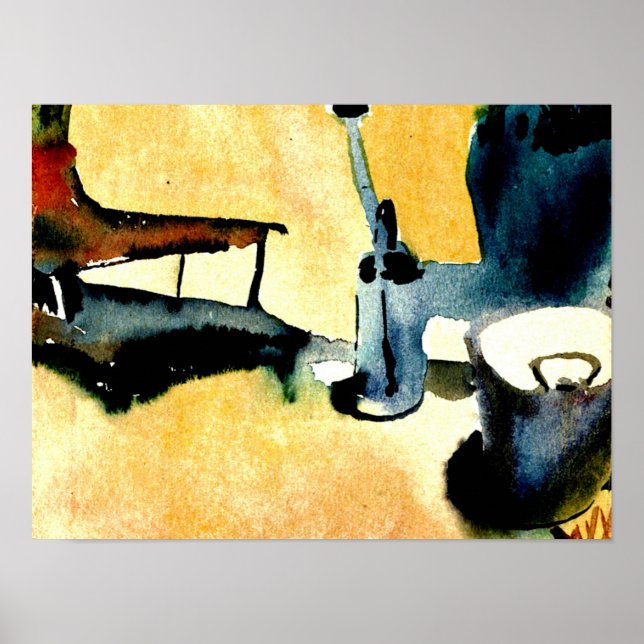 Klee - Blume, Wasserdose und Eimer Poster (Vorne)