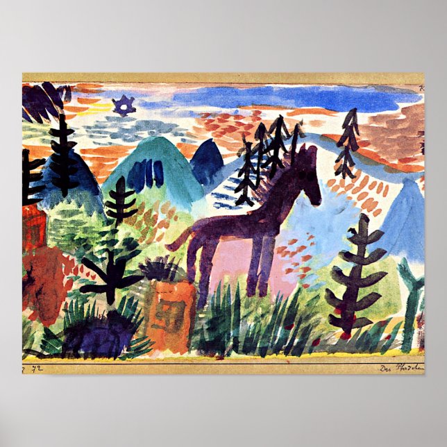 Klee - Das Pferd, berühmtes Bild Poster (Vorne)