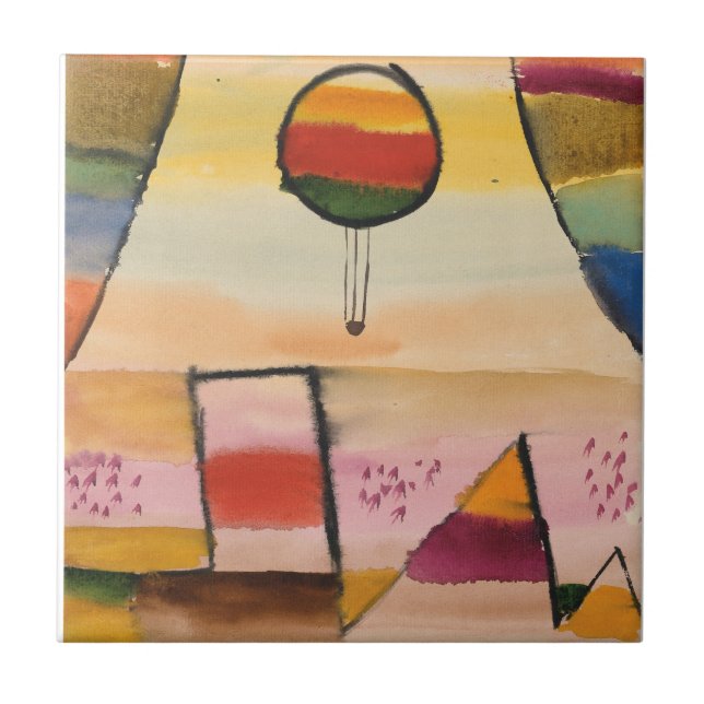 Klee - Der Ballon im Fenster Fliese (Vorderseite)