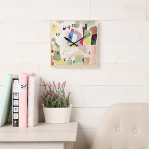 Klee - Erbärmliche Aquarellmalerei,  Quadratische Wanduhr