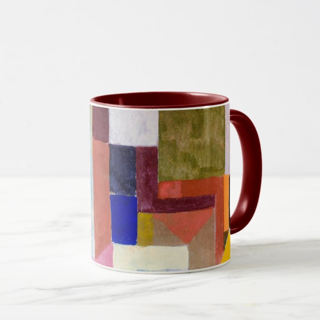 Klee - Farbenfrohe Architektur, berühmte Kunstwerk Tasse (VorderseiteRechts)