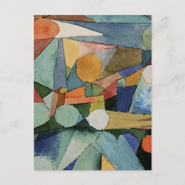 Klee - Farbformen abstrakte Kunst Postkarte (Vorderseite)