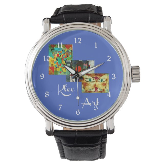 Klee - Farbige Collage Armbanduhr (Vorderseite)