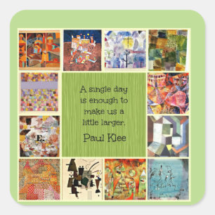 Klee - Farbige Collage Quadratischer Aufkleber