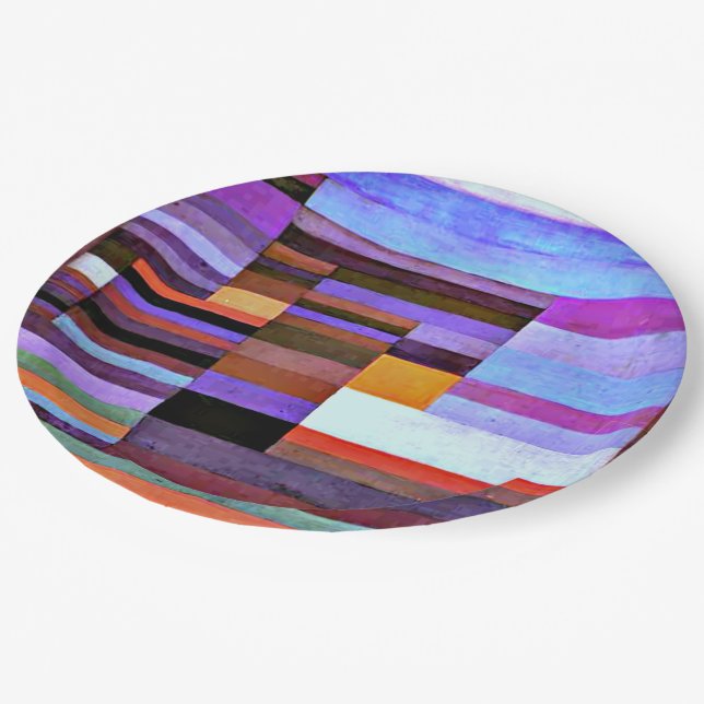 Klee - Feuer im Abend Pappteller (Schrägansicht)