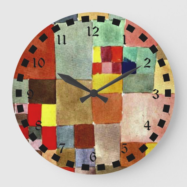 Klee: Flora auf Sand Große Wanduhr (Vorderseite)