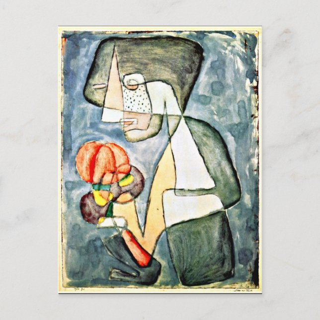 Klee - Frau mit Tomate Postkarte (Vorderseite)