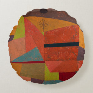 Klee - Fröhliche Berglandschaft Rundes Kissen
