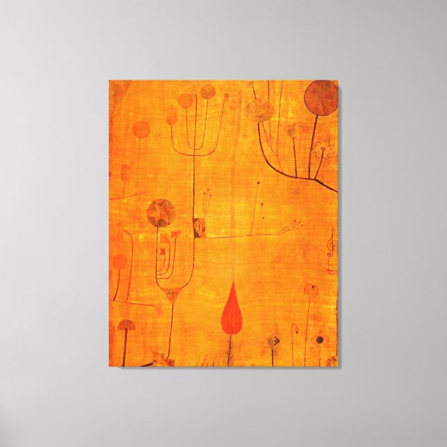 Klee - Früchte auf Rot Leinwanddruck (Vorderseite)