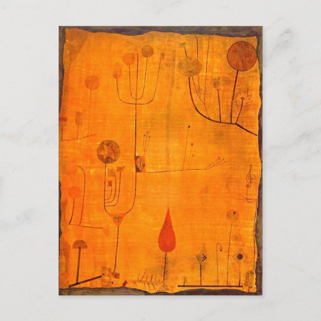 Klee - Früchte auf Rot Postkarte (Vorderseite)