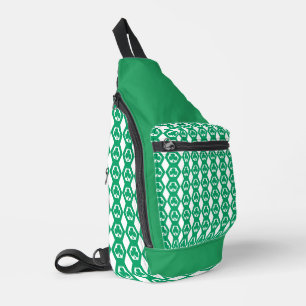 Klee Grün Weiß Sechseckmuster Crossbody Bag