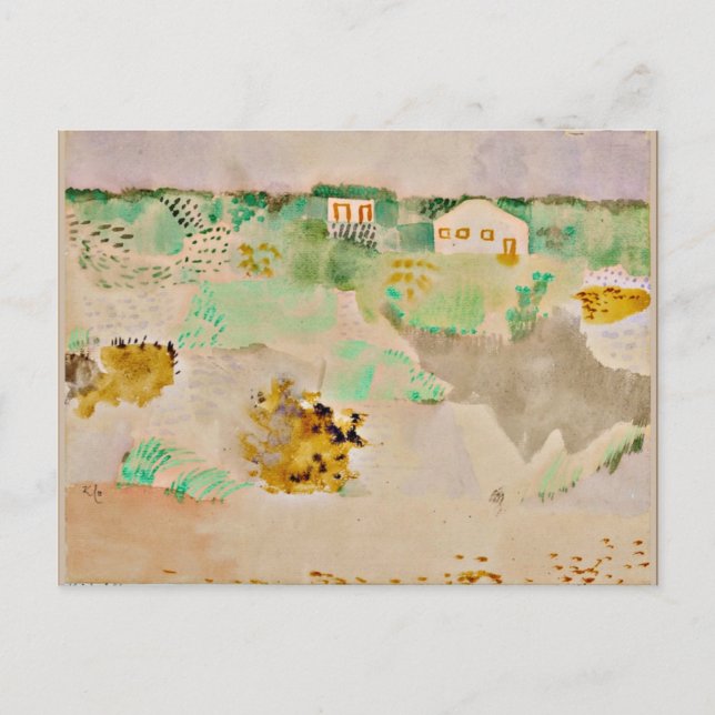 Klee - Häuser auf der Düne Postkarte (Vorderseite)