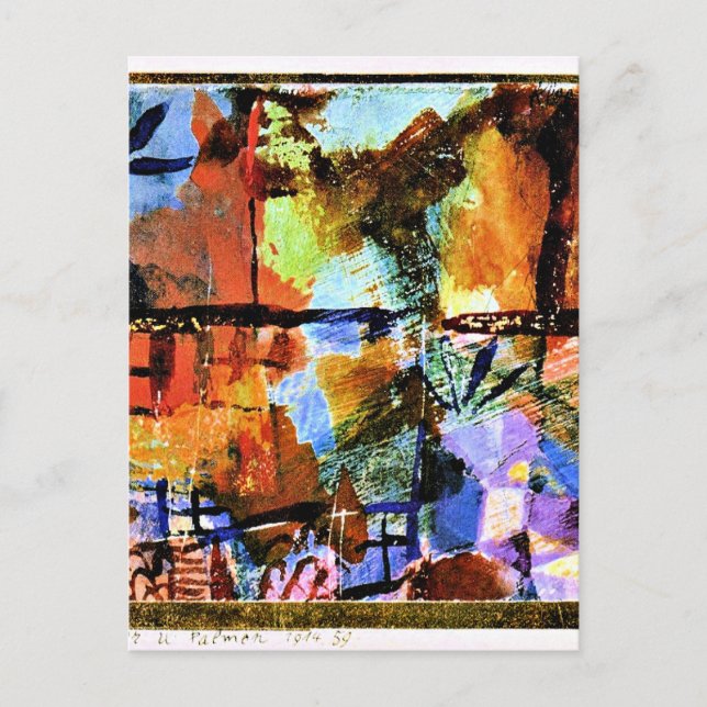 Klee - Häuser und Palmen Postkarte (Vorderseite)