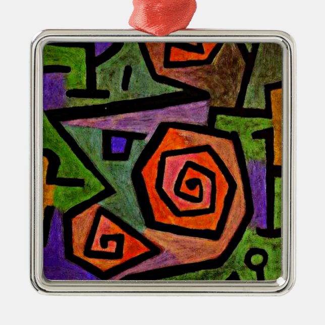 Klee - heroische Rose Ornament Aus Metall (Vorne)