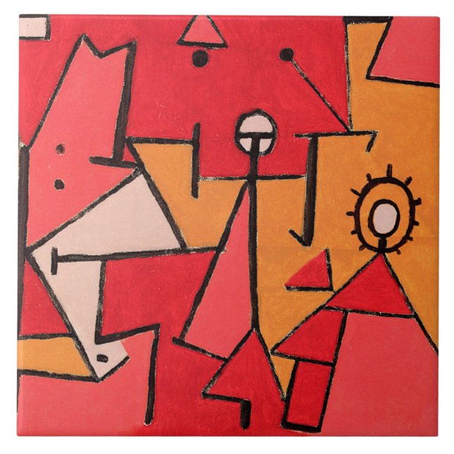 Klee - Hitze, berühmtes Gemälde, Fliese (Vorderseite)