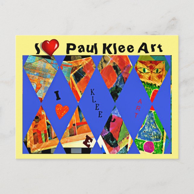 Klee - I Liebe Paul Klee Art Postkarte (Vorderseite)