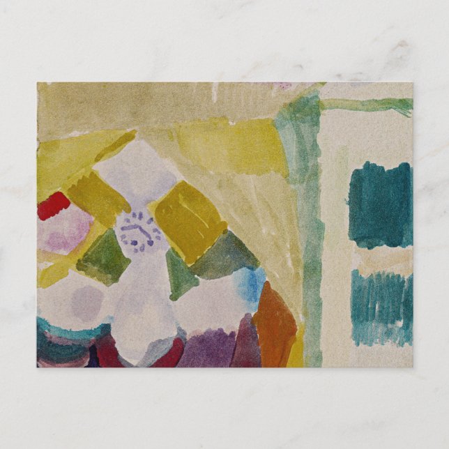 Klee - Inneres mit Uhr, abstrakte Kunst, Postkarte (Vorderseite)