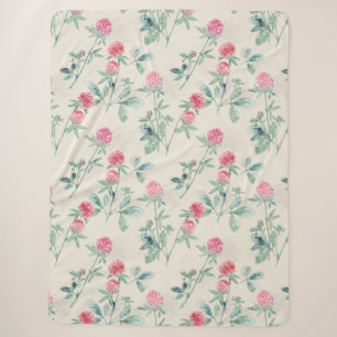 Klee, Kleeblatt auf Beige. Sherpadecke