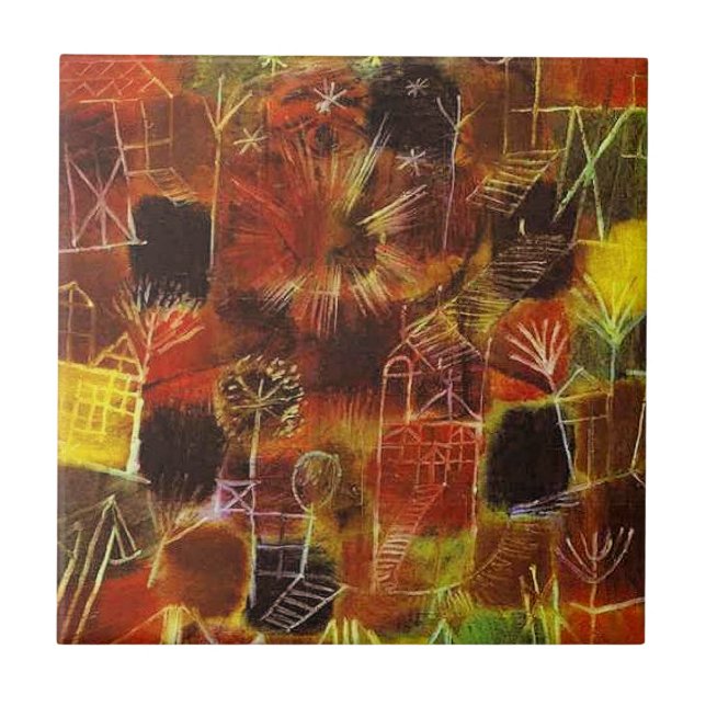 Klee - Kosmische Komposition Fliese (Vorderseite)
