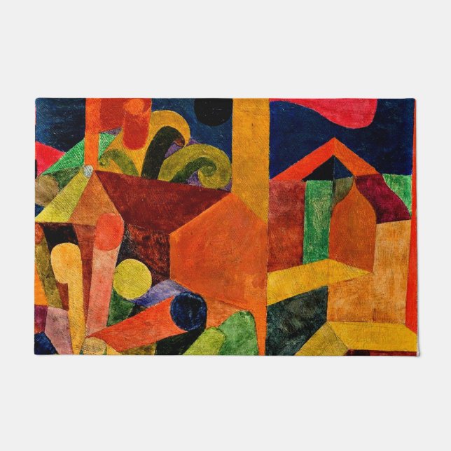 Klee - Landschaft mit Flaggen Fußmatte (Vorderseite)