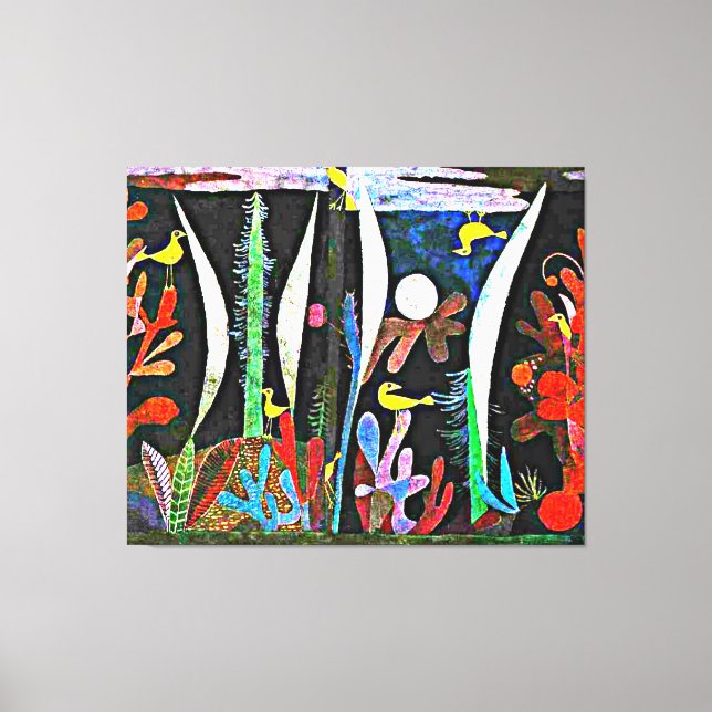 Klee - Landschaft mit Gelben Vögeln Leinwanddruck (Vorderseite)