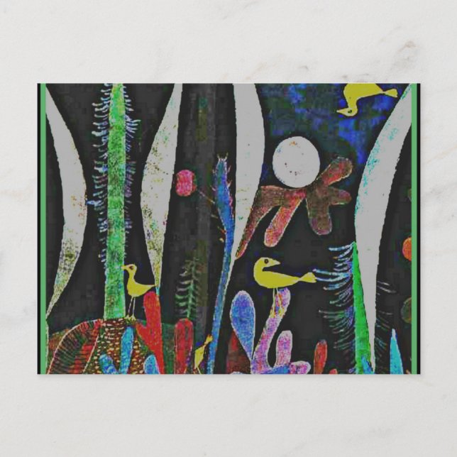 Klee - Landschaft mit Gelben Vögeln Postkarte (Vorderseite)