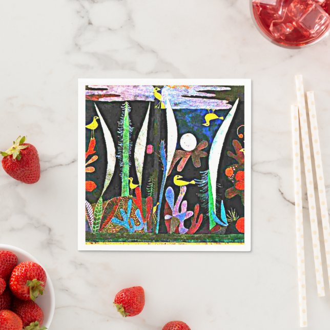 Klee - Landschaft mit Gelben Vögeln Serviette (Beispiel)