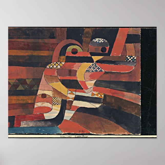 Klee - Liebhaber, farbenfrohe Malerei von 1920 Poster (Vorne)
