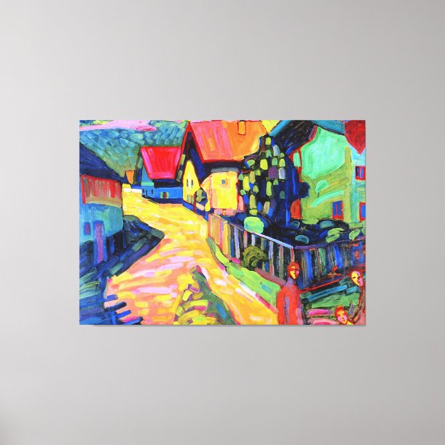 Klee - Murnau Straße mit Frauen Leinwanddruck (Vorderseite)