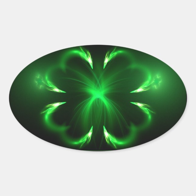 Klee Ovaler Aufkleber (Vorderseite)