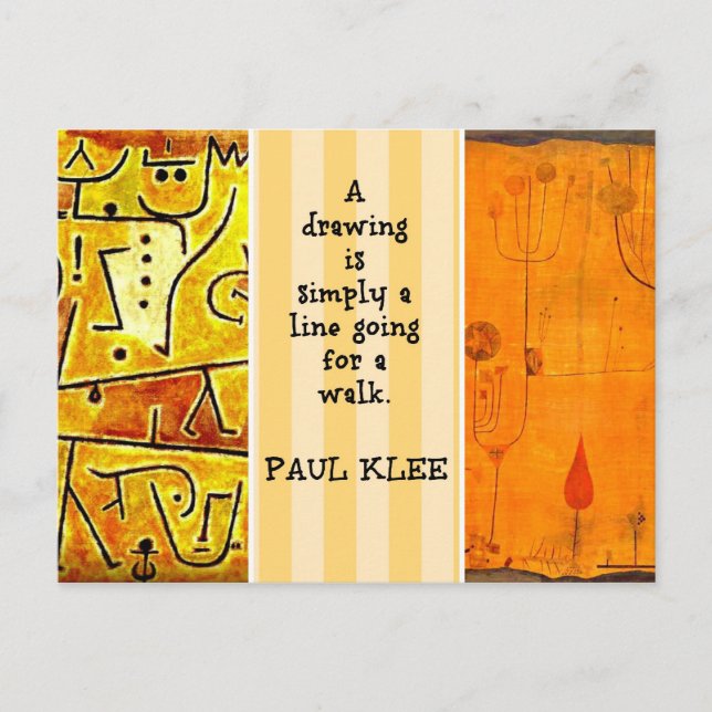 Klee - Paul Klee Gemälde und Zitate Postkarte (Vorderseite)