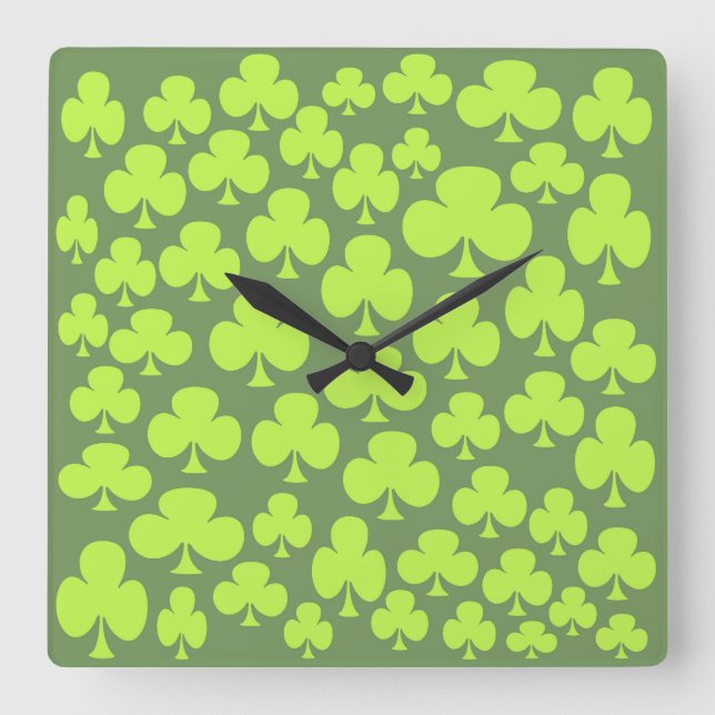 Klee Quadratische Wanduhr (Vorderseite)