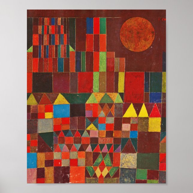 Klee - Schloss und Sonne Poster (Vorne)