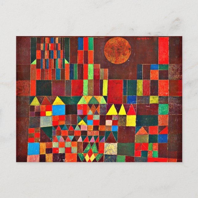 Klee - Schloss und Sun Postkarte (Vorderseite)