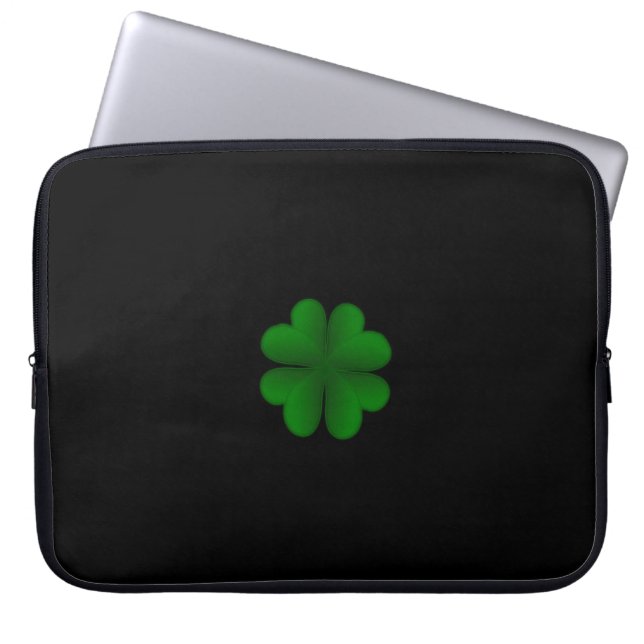 Klee (schwarz) laptopschutzhülle (Vorderseite)