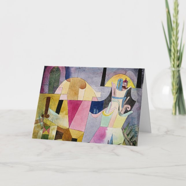 Klee - Schwarze Säulen in einer Landschaft Karte (Vorderseite)