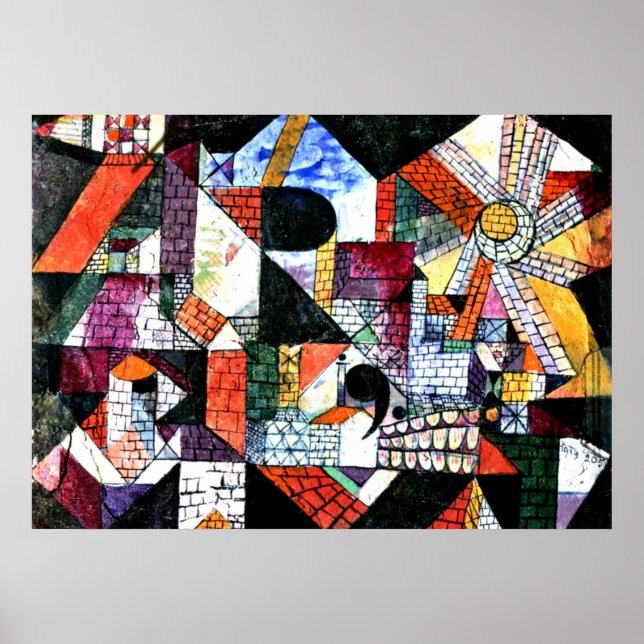 Klee - Stadt R; Kunstwerk Paul Klee Poster (Vorne)