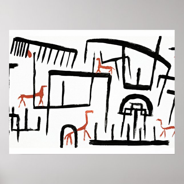 Klee - Tiere in einer Umschließung Poster (Vorne)