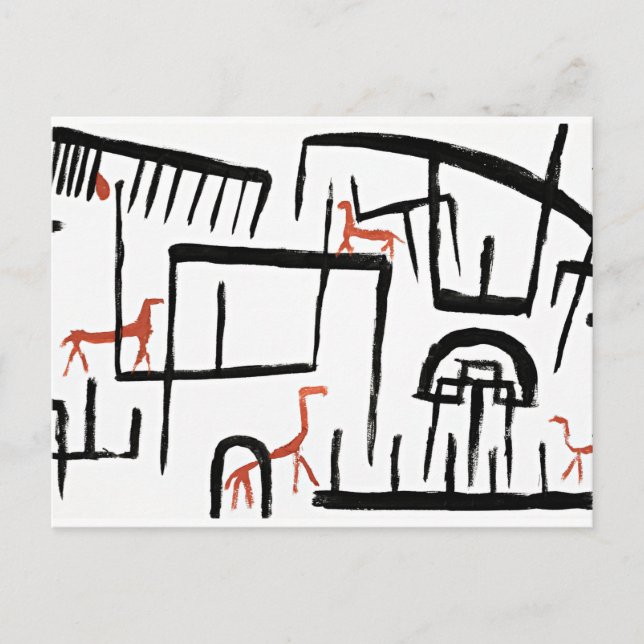 Klee - Tiere in einer Umschließung Postkarte (Vorderseite)