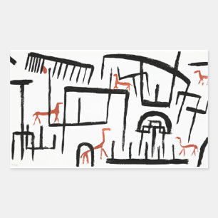 Klee - Tiere in einer Umschließung Rechteckige Sti Rechteckiger Aufkleber