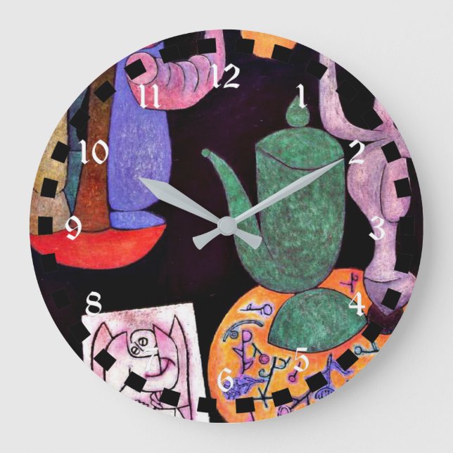 Klee - Unbenannt (Stillleben) Große Wanduhr (Vorderseite)
