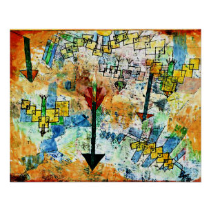 Klee - Vögel stürzen herab und Pfeile Poster