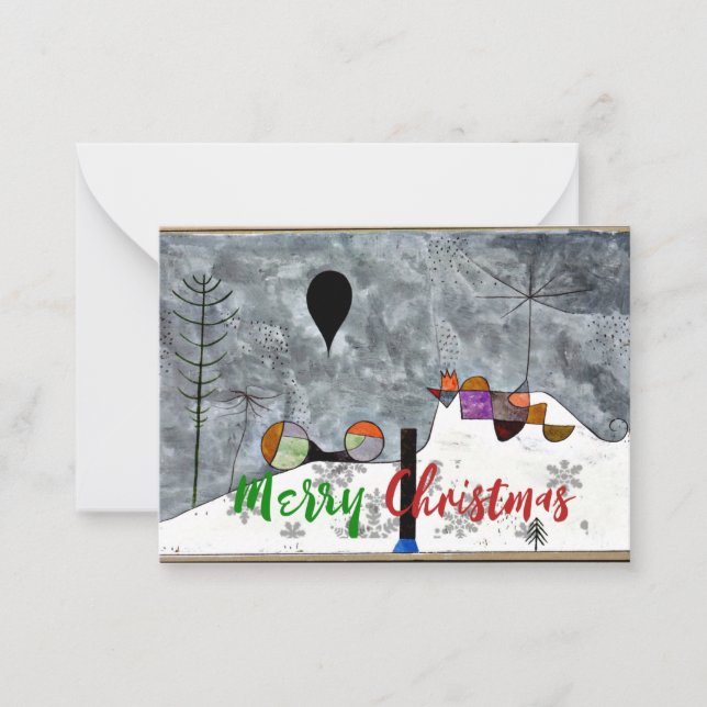 Klee - Wintergemälde, Weihnachtsgrüße Mitteilungskarte (Vorderseite)