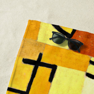 Klee - Zeichen in Gelb, Strandtuch