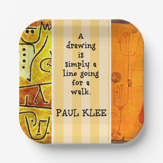 Klee - Zitate und Bilder Pappteller (Vorderseite)