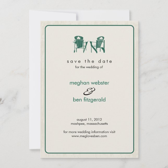 Kleeblatt Adirondack Stühle Save the Date (Vorderseite)