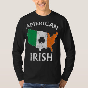 Kleeblatt American Flag St Patrick S Day Irish Pri T-Shirt