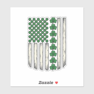 Kleeblatt-Amerikanische-Flagge Vintage-Vektor-Desi Aufkleber