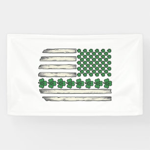 Kleeblatt-amerikanische Flagge Vintage-Vektor-Desi Banner