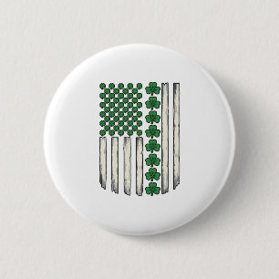 Kleeblatt-Amerikanische-Flagge-Vintage-Vektor-Desi Button